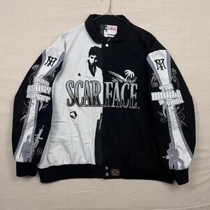 Vintage Scarface JH‎ Designs Jeff Hamilton Black and White Embroidered Jacket